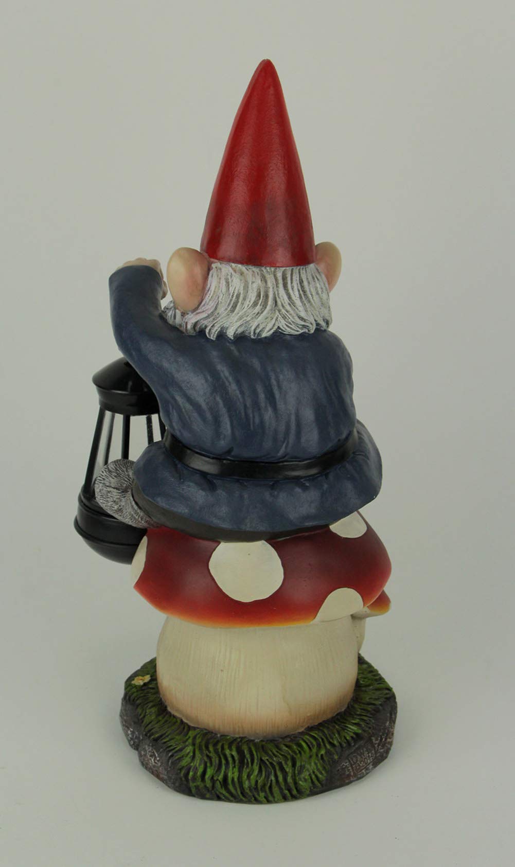 Solar Powered LED Garden Gnome on Mushroom Outdoor Lantern Statue - Whimsical Solar Light for Garden, Yard, Pathway & Patio Decor