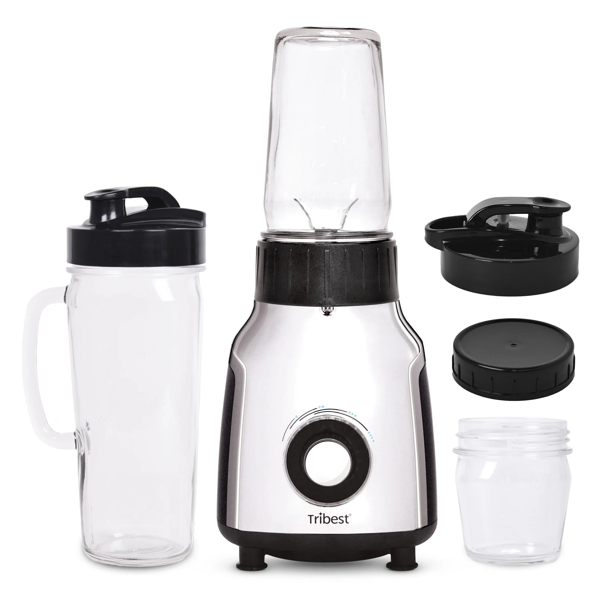 Tribest Glass Personal Blender - 400W High-Speed Countertop Blender for Smoothies, Shakes & Food Prep - BPA-Free Glass Jar & Stainless Steel Blades - Perfect for Kitchen, Gym, Office & Healthy Lifestyle