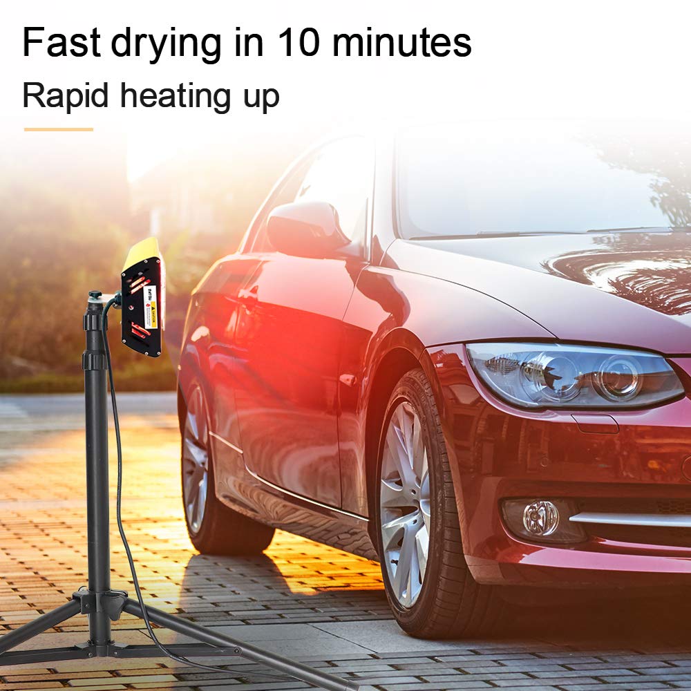 DATOUBOSS 2000W Infrared Paint Baking Lamp - Shortwave Paint Curing Dryer with Adjustable Bracket for Automotive, Industrial & DIY Projects - Fast Drying for Cars, Furniture & Metal Surfaces
