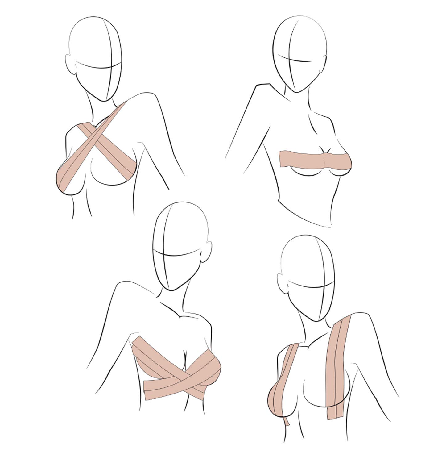Women's Nude Breast and Body Tape - Invisible Lift & Support for Strapless Dresses, Backless Outfits, and Swimwear - One Size Fits All US