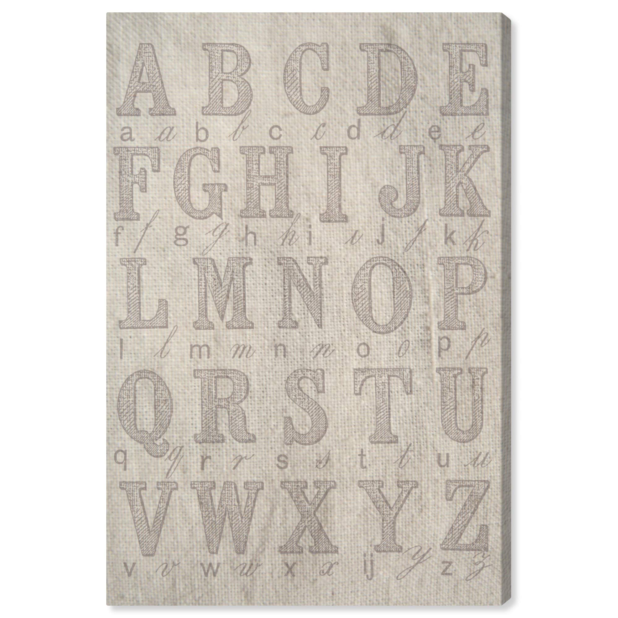 Oliver Gal Artist Co. 'La Cursive' Wall Art Canvas Print - 24x36 Inch Typography Quote Decor for Kids Room & Nursery - White & Gray Modern Children's Bedroom Decor | Perfect for Baby Shower Gifts & Playroom Wall Art