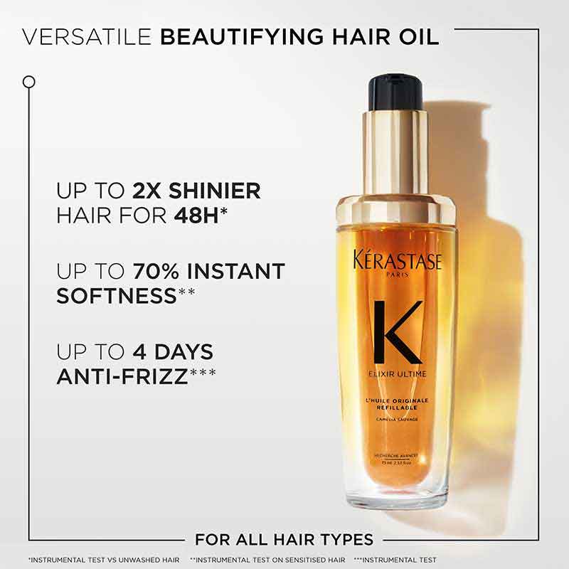 Kérastase Elixir Hair Oil with Heat Protection - Nourishing Treatment for Dull & Damaged Hair - Perfect for Styling, Heat Protection & Daily Hair Care
