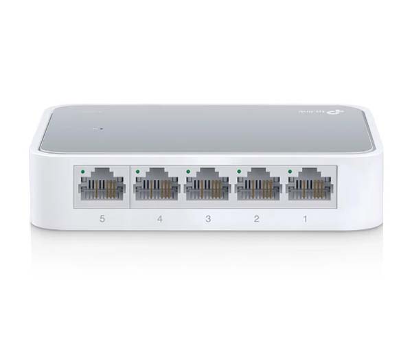 5 Port Desktop Ethernet Switch - 10/100Mbps High-Speed Network Hub for Home Office, Gaming & Streaming | Plug-and-Play LAN Splitter for Multiple Devices