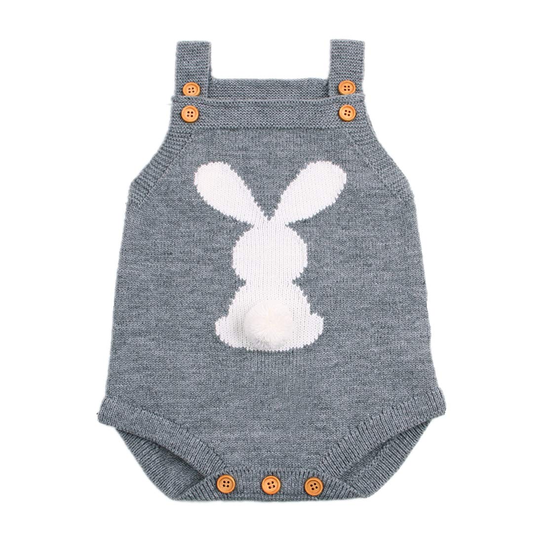 Baby Girls Knitted Romper Jumpsuit - Cute Easter Bunny Outfit for Toddlers & Kids | Soft Winter & Autumn Casual Clothes | Perfect for Holiday Photos, Playdates & Family Gatherings