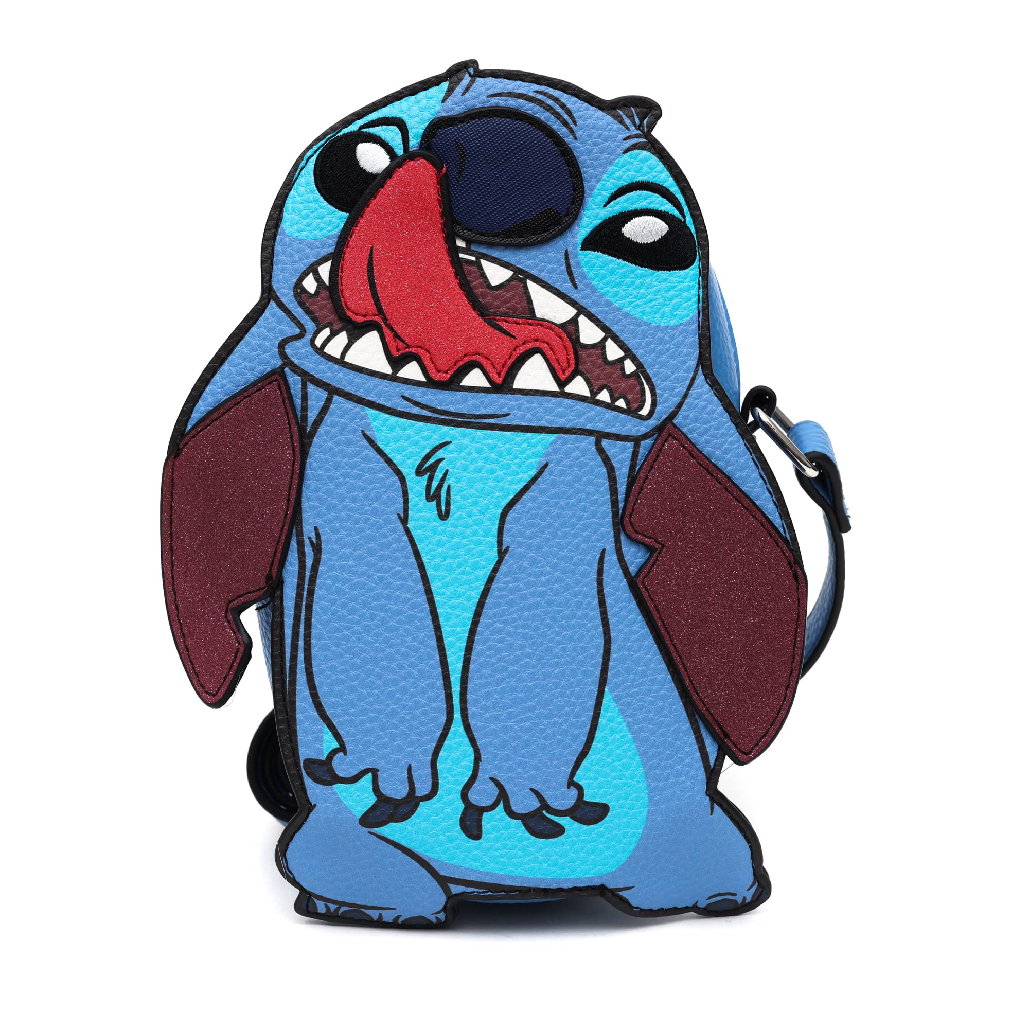Disney Danielle Nicole Lilo & Stitch Die-Cut Crossbody Bag for Women - Cute Cartoon Character Shoulder Purse for Daily Use, Travel, and Cosplay