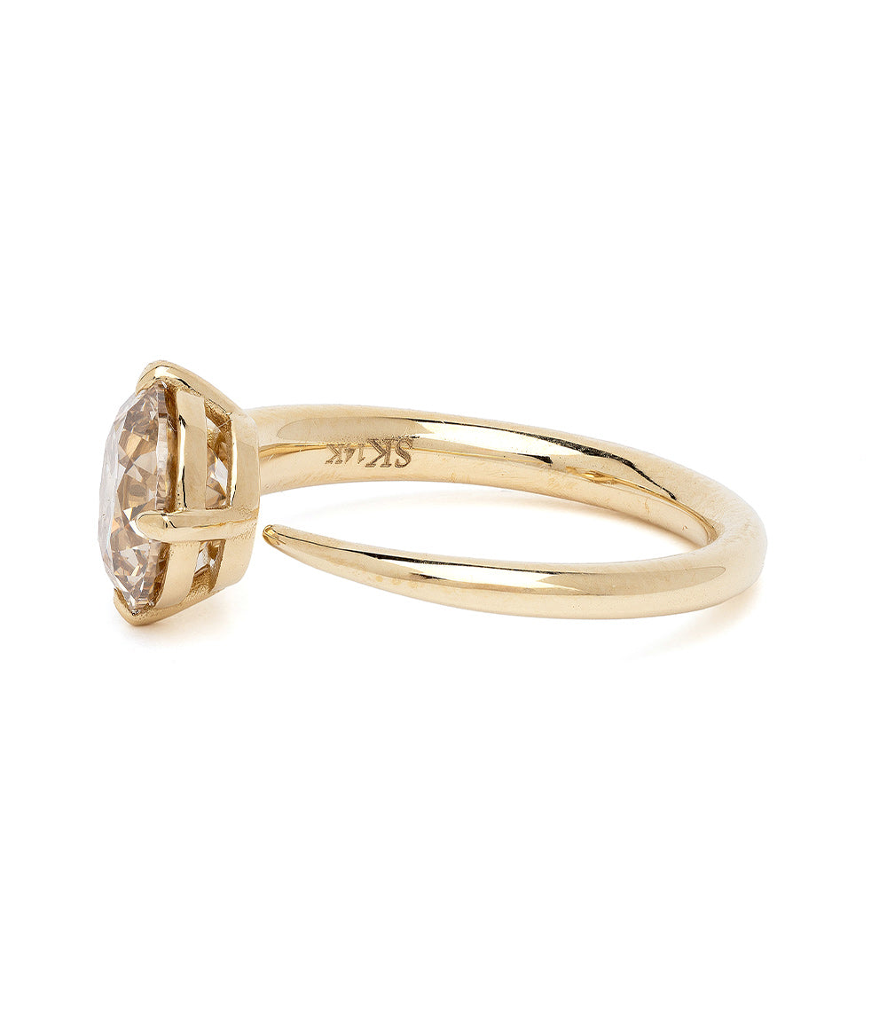 2 Carat Sloane Diamond Ring with Champagne Diamonds - Elegant Engagement & Wedding Ring for Women