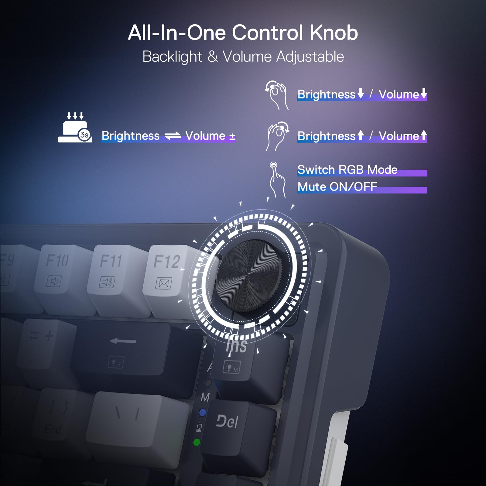 Redragon K673 PRO 75% Wireless RGB Gaming Keyboard | 3-Mode Hot-Swap Mechanical for PC Gaming