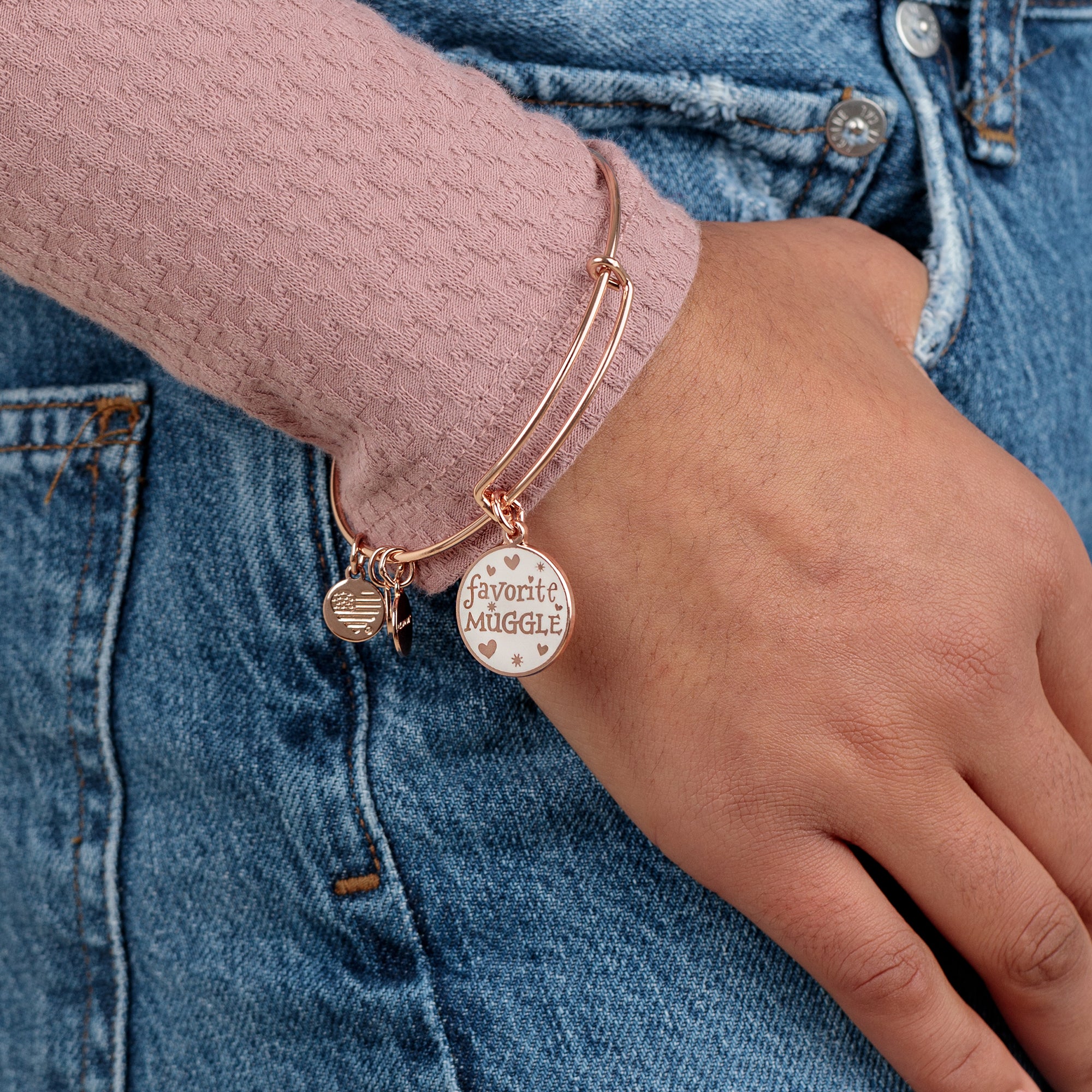 Harry Potter 'Favorite Muggle' Charm Bangle - Official Wizarding World Jewelry for Fans, Gift for Potterheads - Perfect for Cosplay, Collecting & Daily Wear
