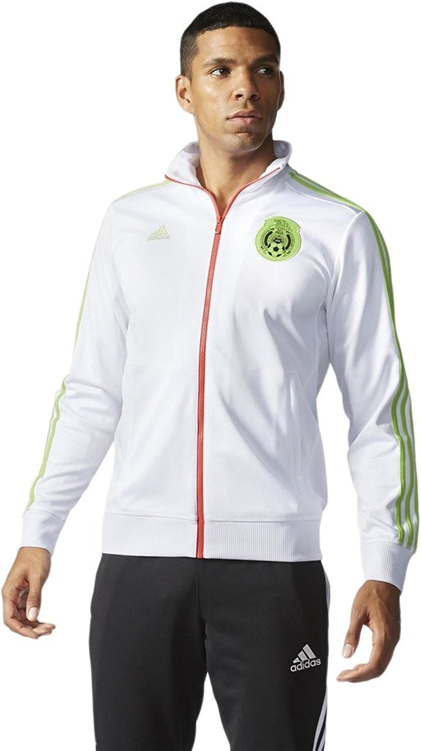 Adidas Mexico Men's White/Green/Red Track Top Jacket - Lightweight Performance for Running & Training