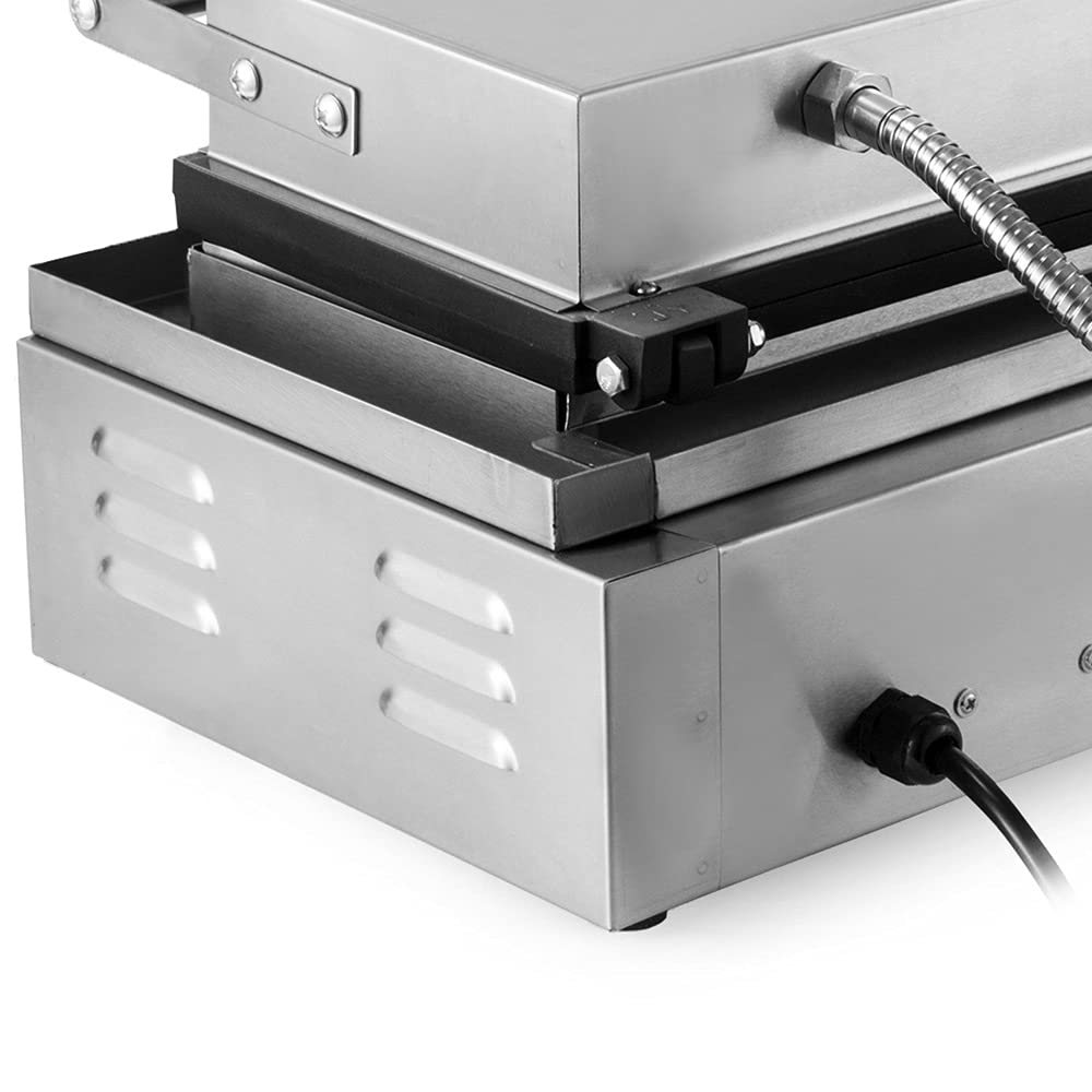 Eapmic 1500W Commercial Hot Dog Waffle Maker Machine - 6 Grids Stainless Steel Non-Stick Pan - Professional Breakfast Sandwich Maker for Restaurants, Cafes & Food Trucks - Perfect for Hot Dogs, Waffles & Sandwiches