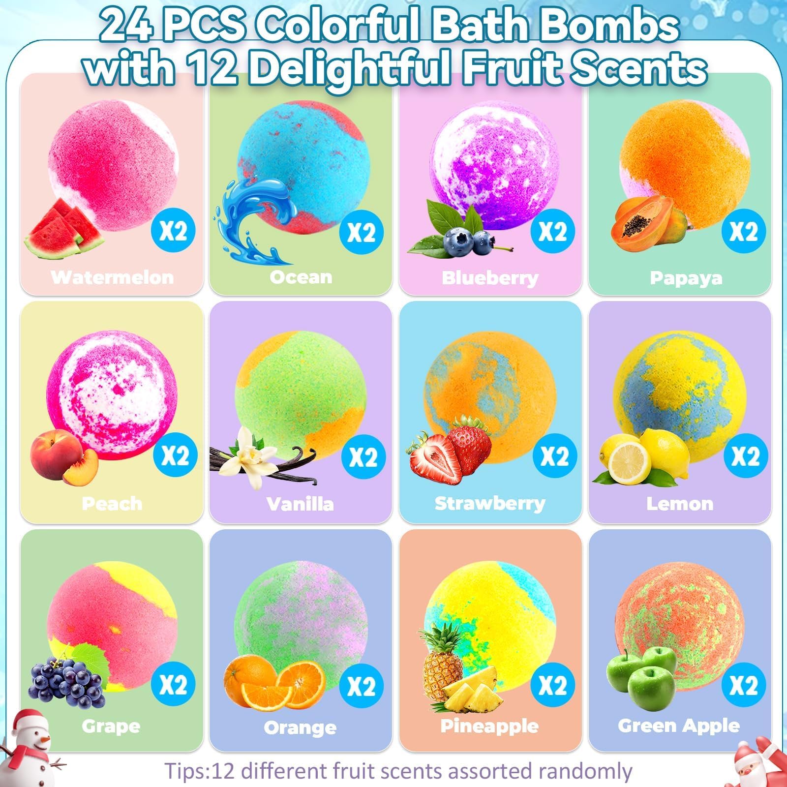2024 Kids Bath Bombs Advent Calendar with Animal Toys - Christmas & Birthday Gift