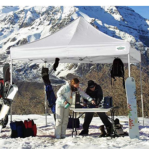 Caravan Canopy DisplayShade 10x10 Pop-Up Canopy – Heavy-Duty Commercial Canopy Tent with Fire-Resistant Fabric & Full Truss Frame | 99% UV Protection, Adjustable Height | Includes Roller Bag & Stakes | Perfect for Outdoor Events, Farmers Markets, Trade Shows & Backyard Parties