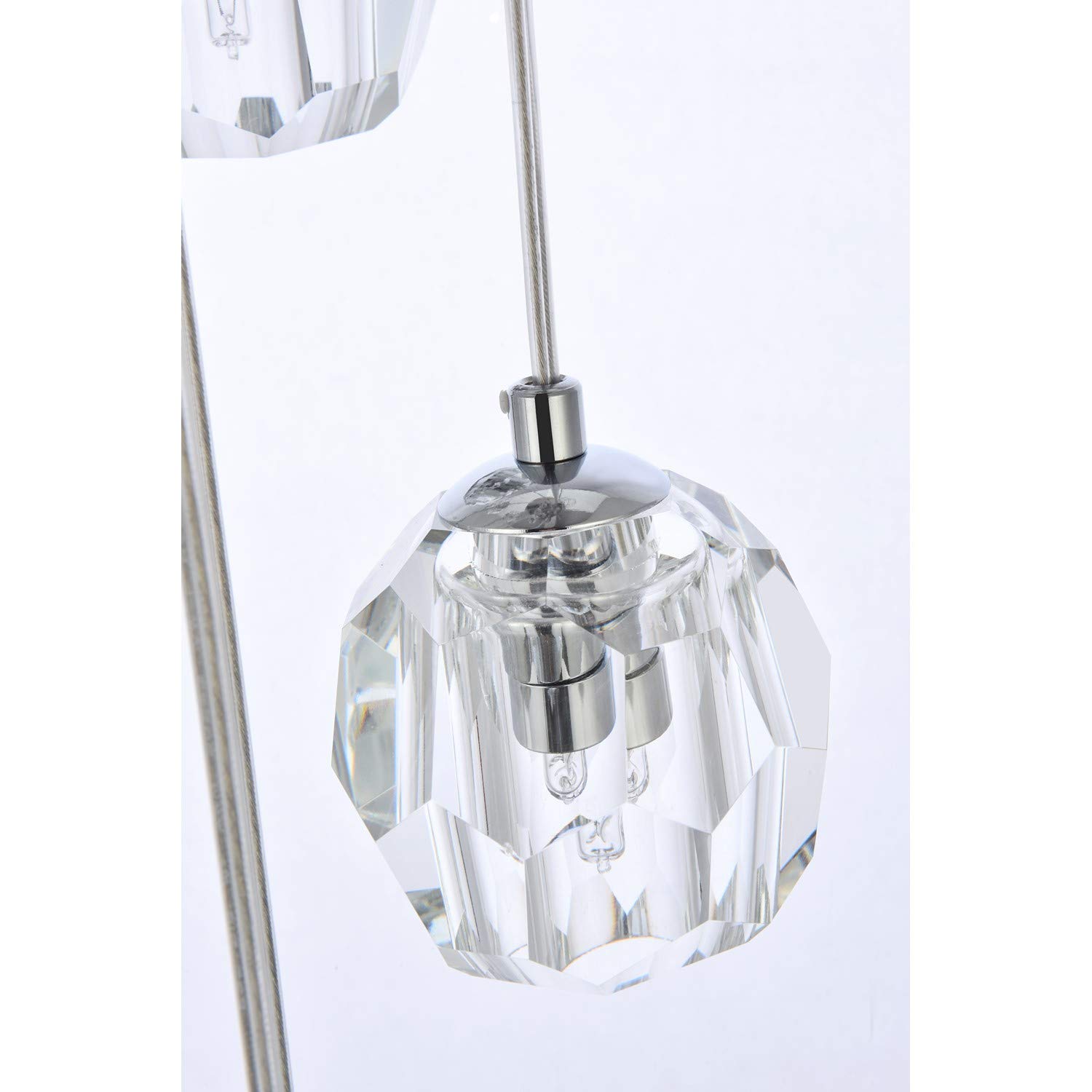 Eren 24-Light Chrome Pendant Lighting Fixture - Modern Dining Room Chandelier for Kitchen Island, Foyer & Living Room Ceiling Decor