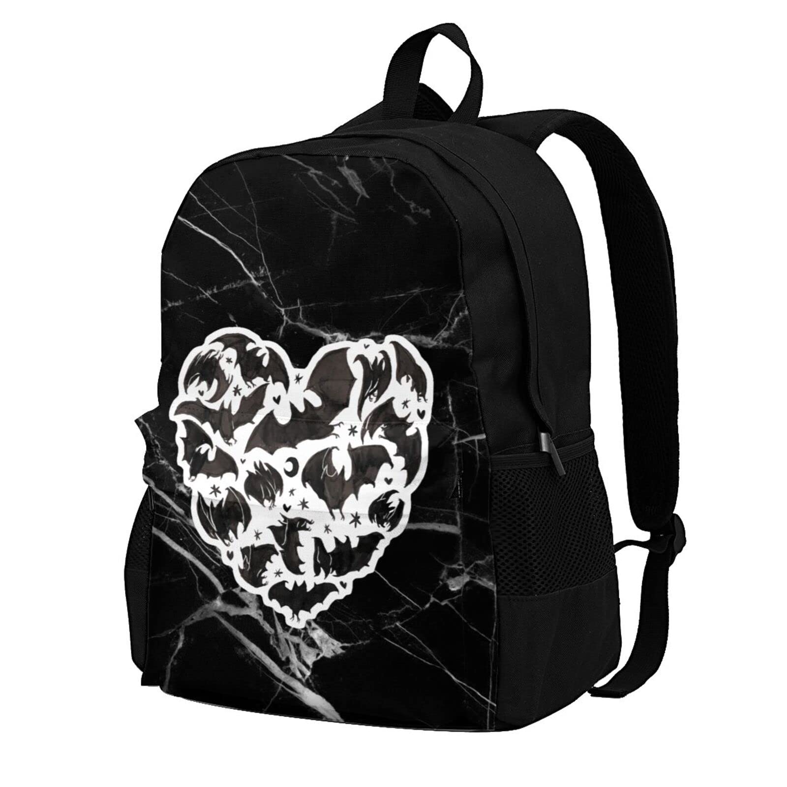 Vontako Heart Backpack - Laptop Gym School Travel Bag for Women & Men - Black - Perfect for Work & Travel