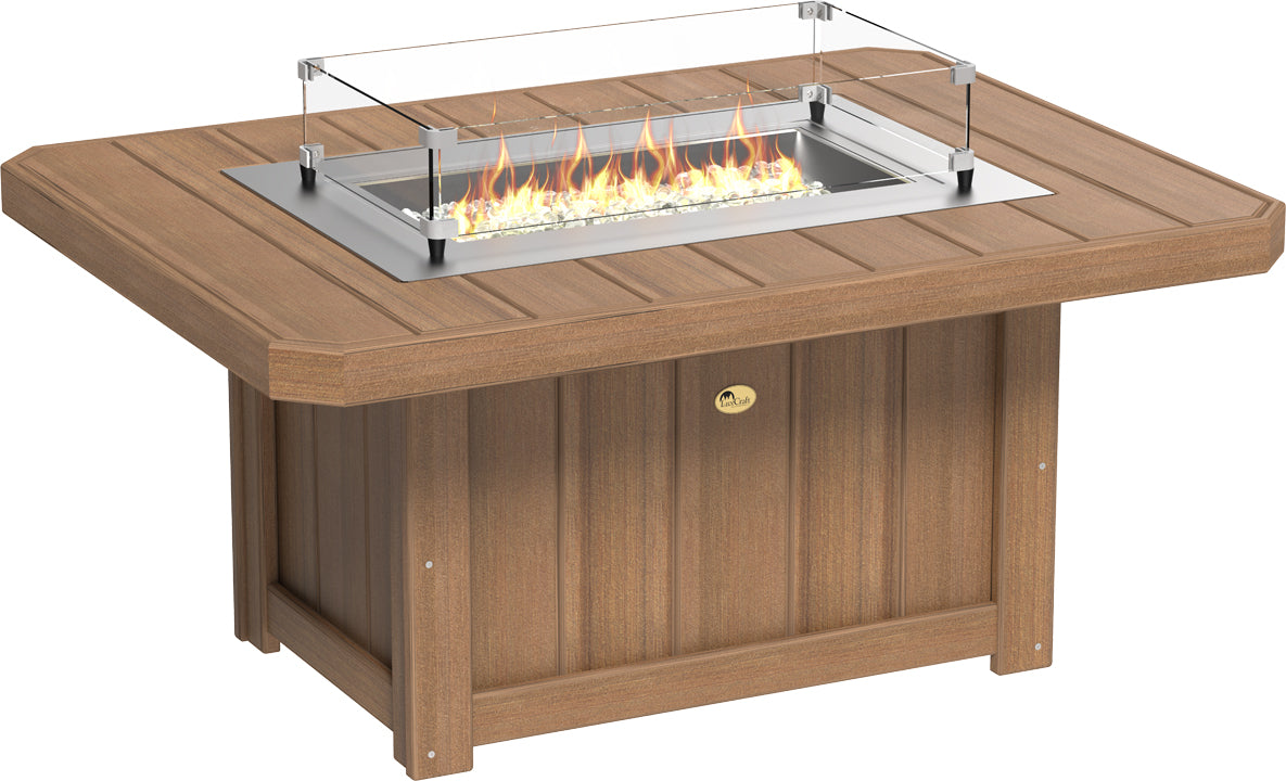 LuxCraft 51-Inch Rectangular Fire Pit - Outdoor Patio & Backyard Fireplace for Camping, Garden, and Poolside Gatherings