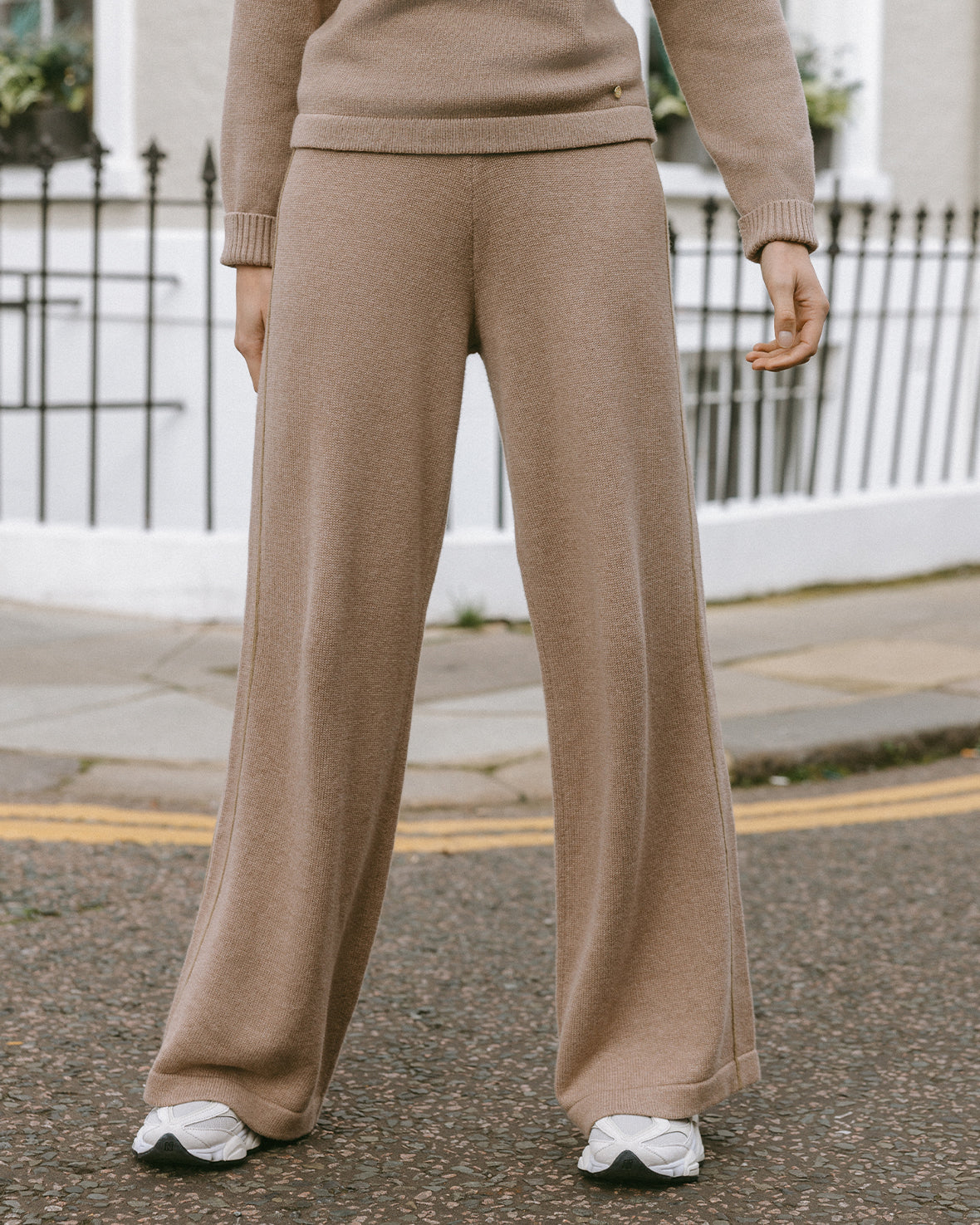 Premium Cotton Cashmere Blend Knitted Wide Leg Joggers - Soft Lounge Pants for Women, Comfortable Elastic Waist Sweatpants for Yoga, Travel & Home Relaxation