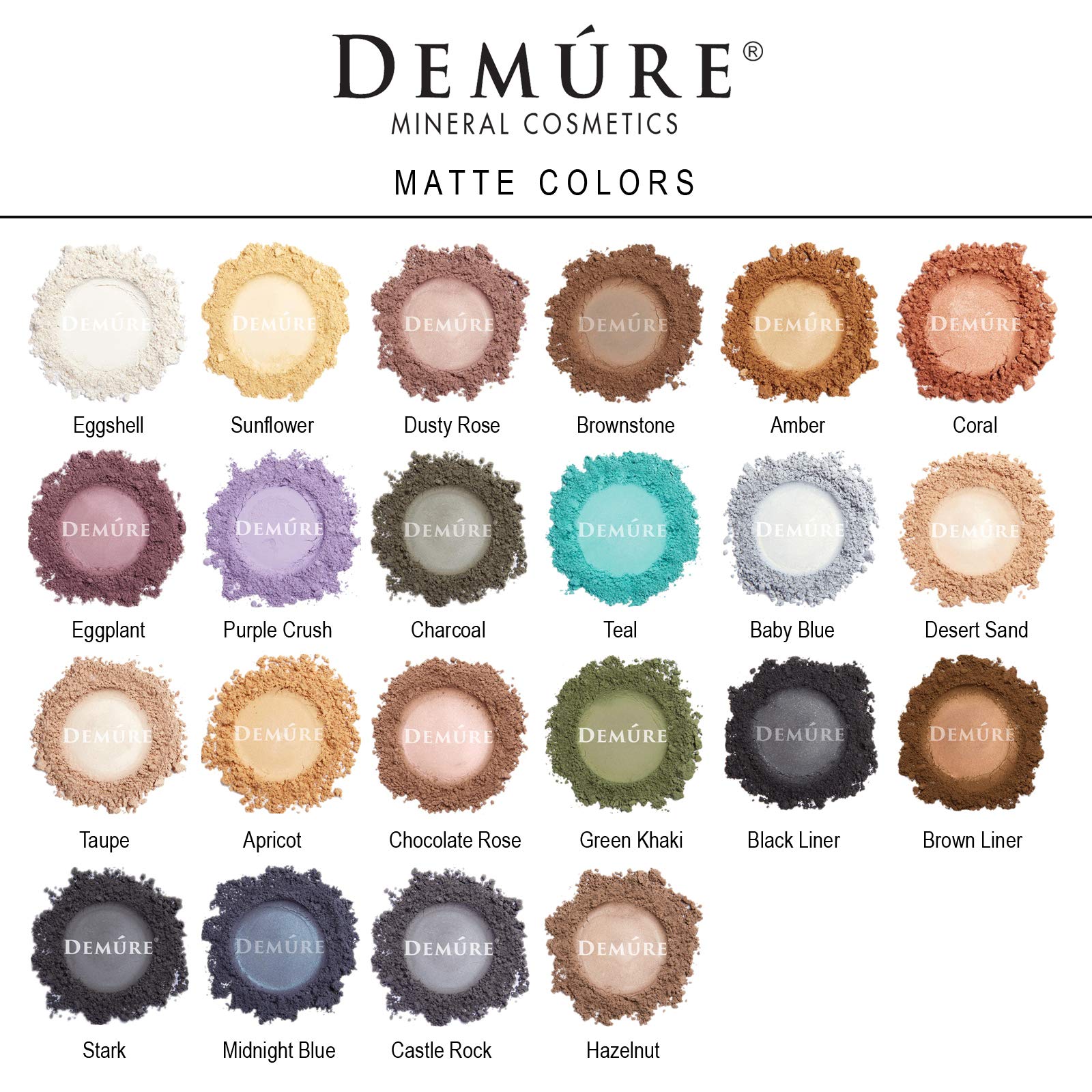 Demure Mineral Make Up (Hazelnut) Matte Loose Powder Eyeshadow - Professional Long-Lasting Eye Makeup for Everyday & Special Occasions