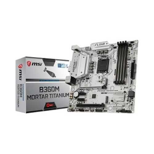 MSI B360M Mortar Titanium LGA 1151 Micro ATX Motherboard - Gaming, Streaming & Content Creation for Intel 8th & 9th Gen Processors