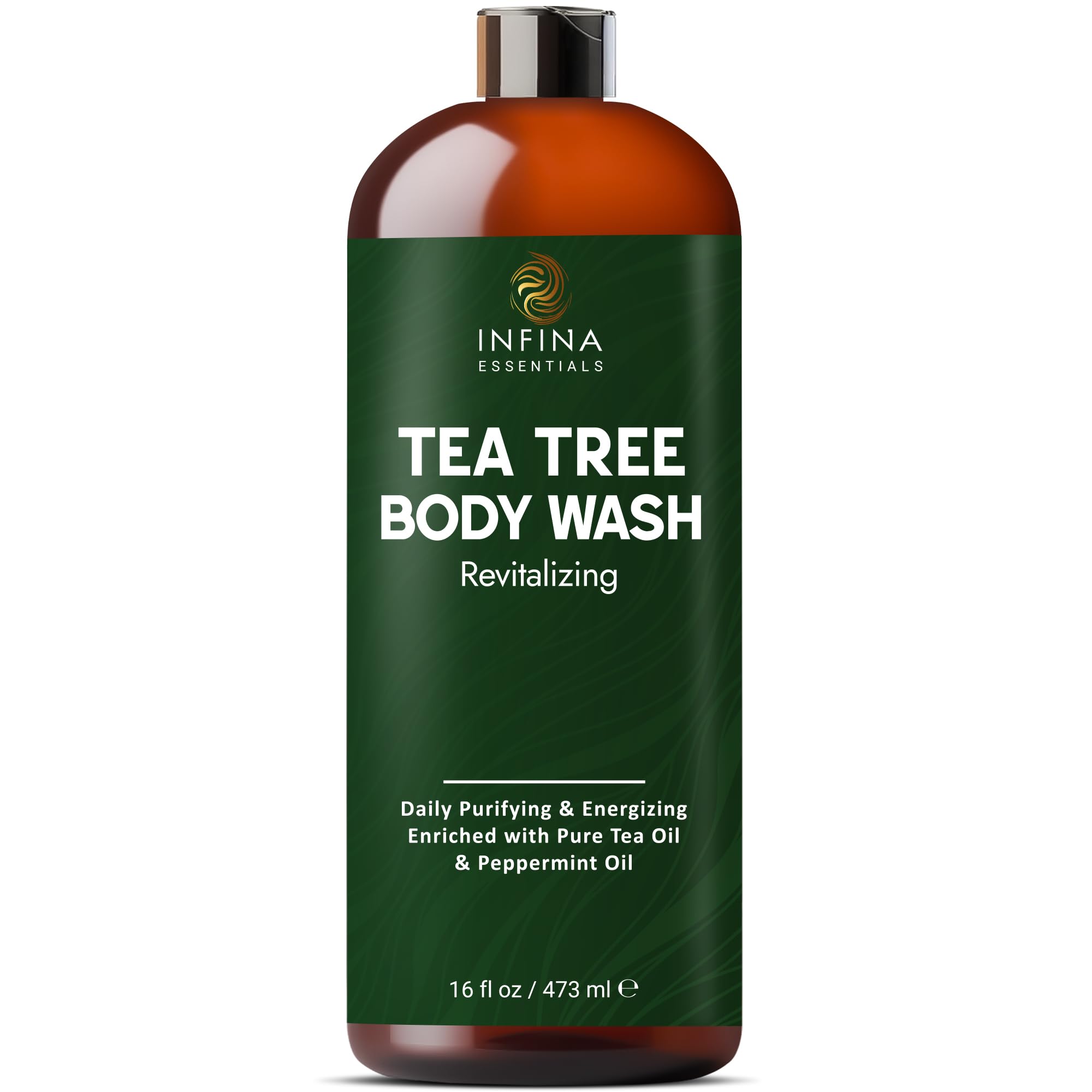 Tea Tree Oil Body Wash for Men & Women - 16 fl oz Invigorating Shower Gel with Deep Cleansing Formula | Helps Reduce Body Odor & Soothes Itchy Skin | Perfect for Post-Workout, Daily Shower & Sensitive Skin Care
