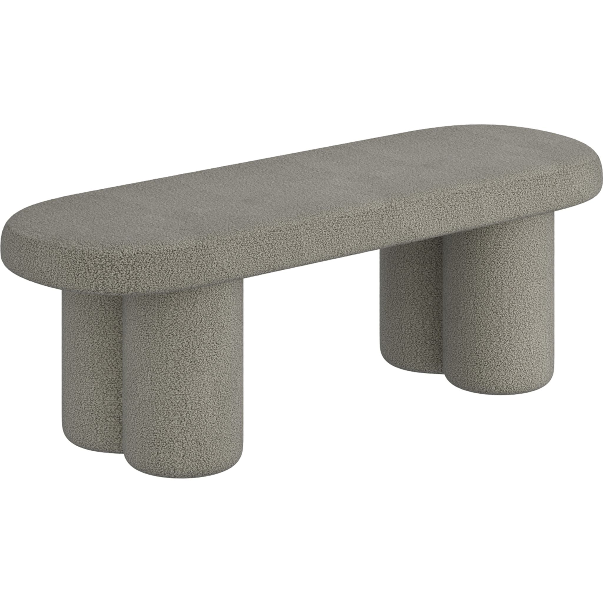 Azoro Bench - Warm Grey Upholstered Indoor/Outdoor Seating - Perfect for Patio, Garden, and Living Room Decor