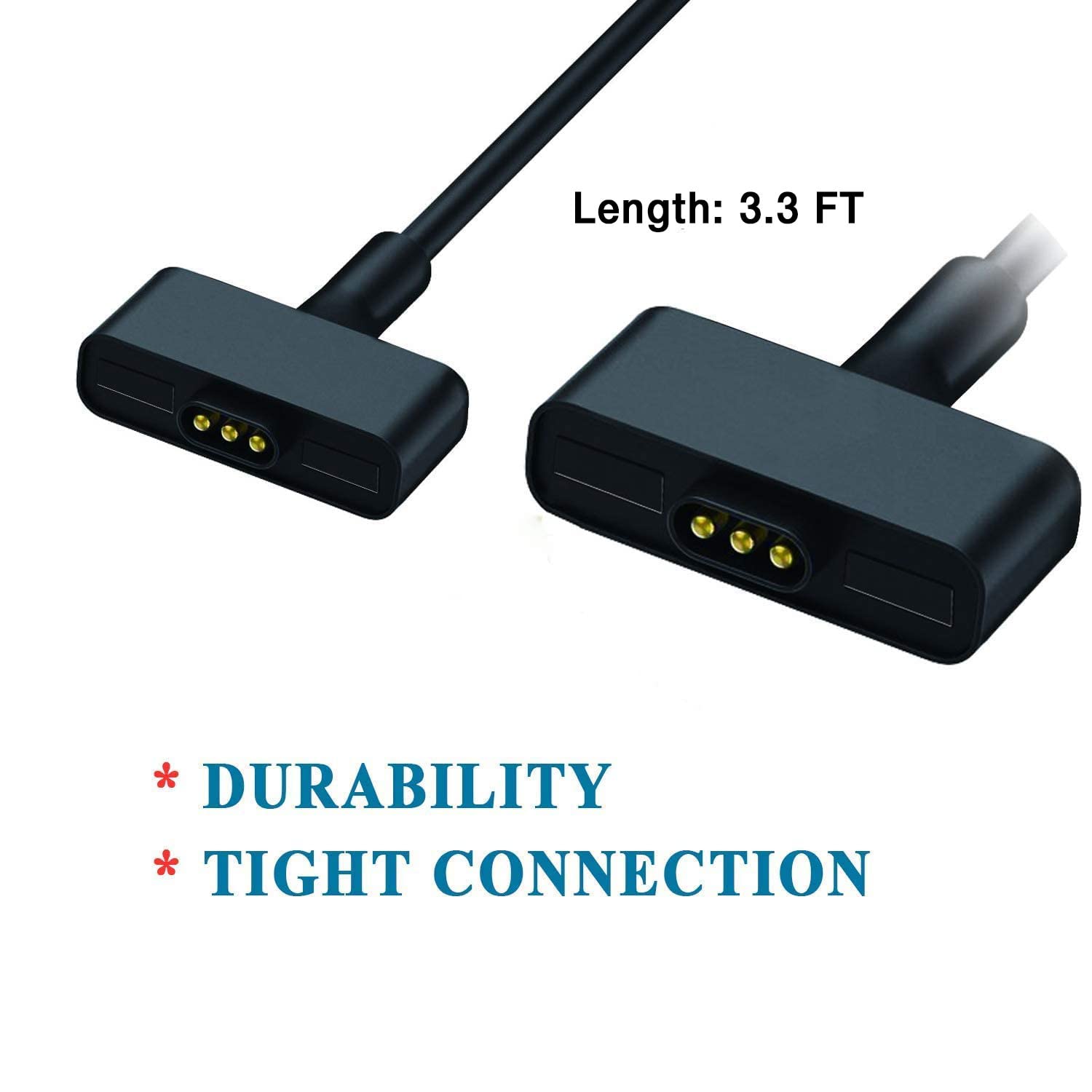 Fitbit Ionic Charger Cable - 3.3FT Replacement USB Charging Cord for Ionic Smart Watch | Perfect for Home, Office & Travel Charging