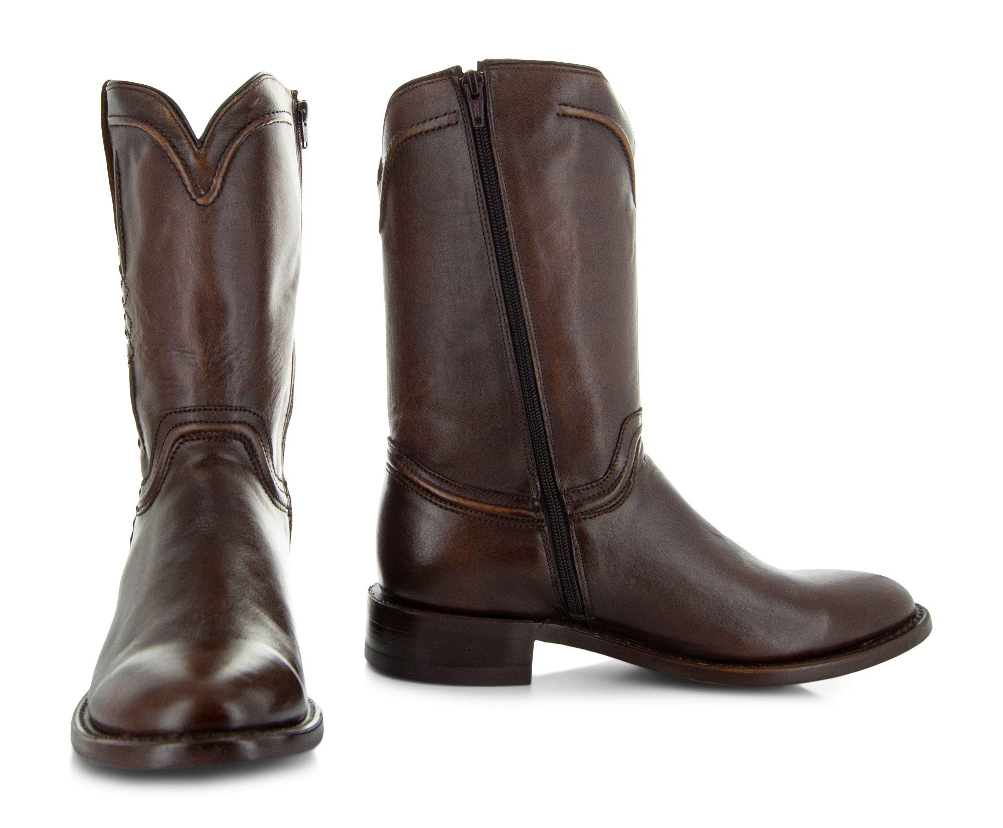 **Soto Boots Men's Roper Cowboy Boots - Genuine Leather Western Boots for Men (H4003) - Comfortable & Durable for Riding, Work & Casual Wear**
