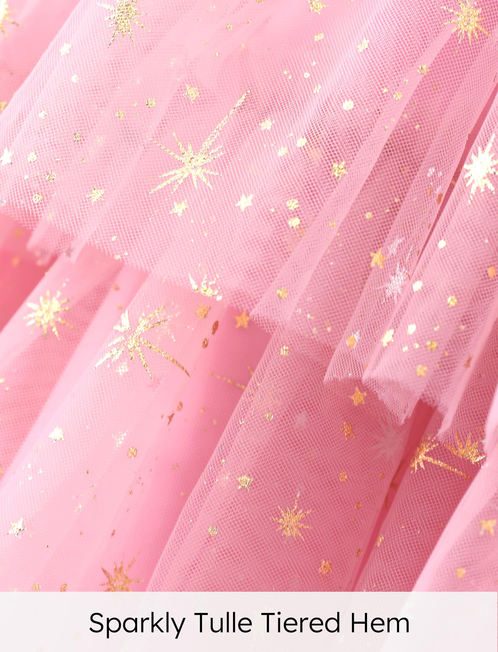 Disney Princess Toddler Girl Flutter Sleeve Tulle Dress - Birthday Party Costume, Fairy Tale Dress Up, Photo Shoot & Special Occasion Outfit