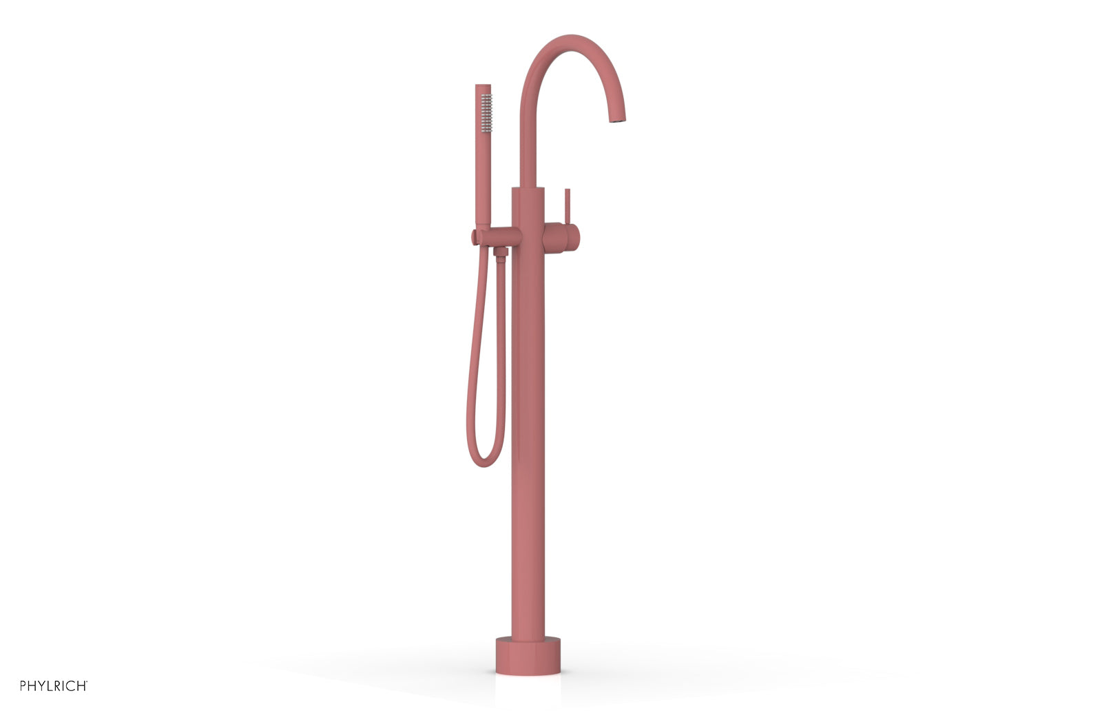 BASIC II Tall Floor Mount Tub Filler with Lever Handle & Hand Shower - 230 45 01 - Perfect for Modern Bathrooms & Spa-Like Showers