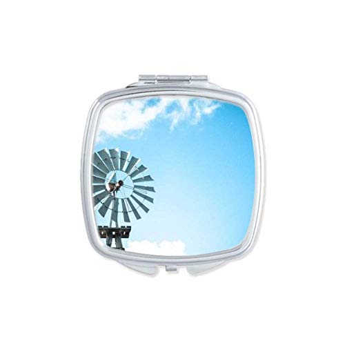 DIYthinker Windmill White Clouds Blue Sky Mirror - Portable Compact Pocket Makeup Mirror with Double Sided Glass - Perfect for Travel, Home, and On-the-Go Touch Ups