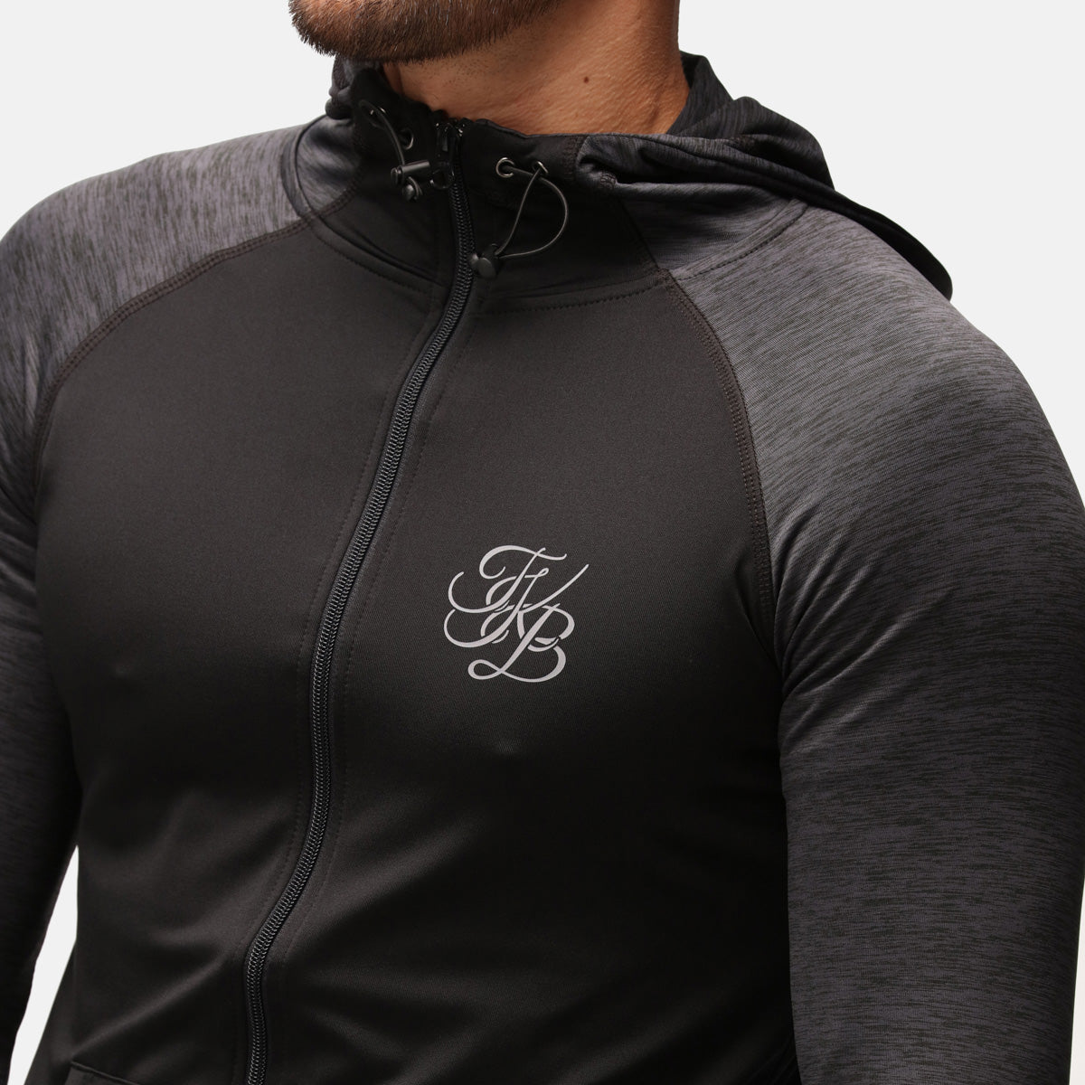 TKB Men's Slate Melange Zip-Up Hoodie - Stylish & Comfortable Casual Wear for Everyday Outfits