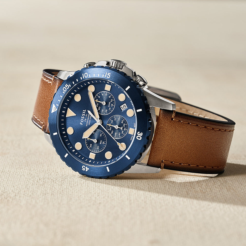 Fossil FS5914 FB 01 Men's Brown Leather Watch - Classic Casual & Business Timepiece for Everyday Wear