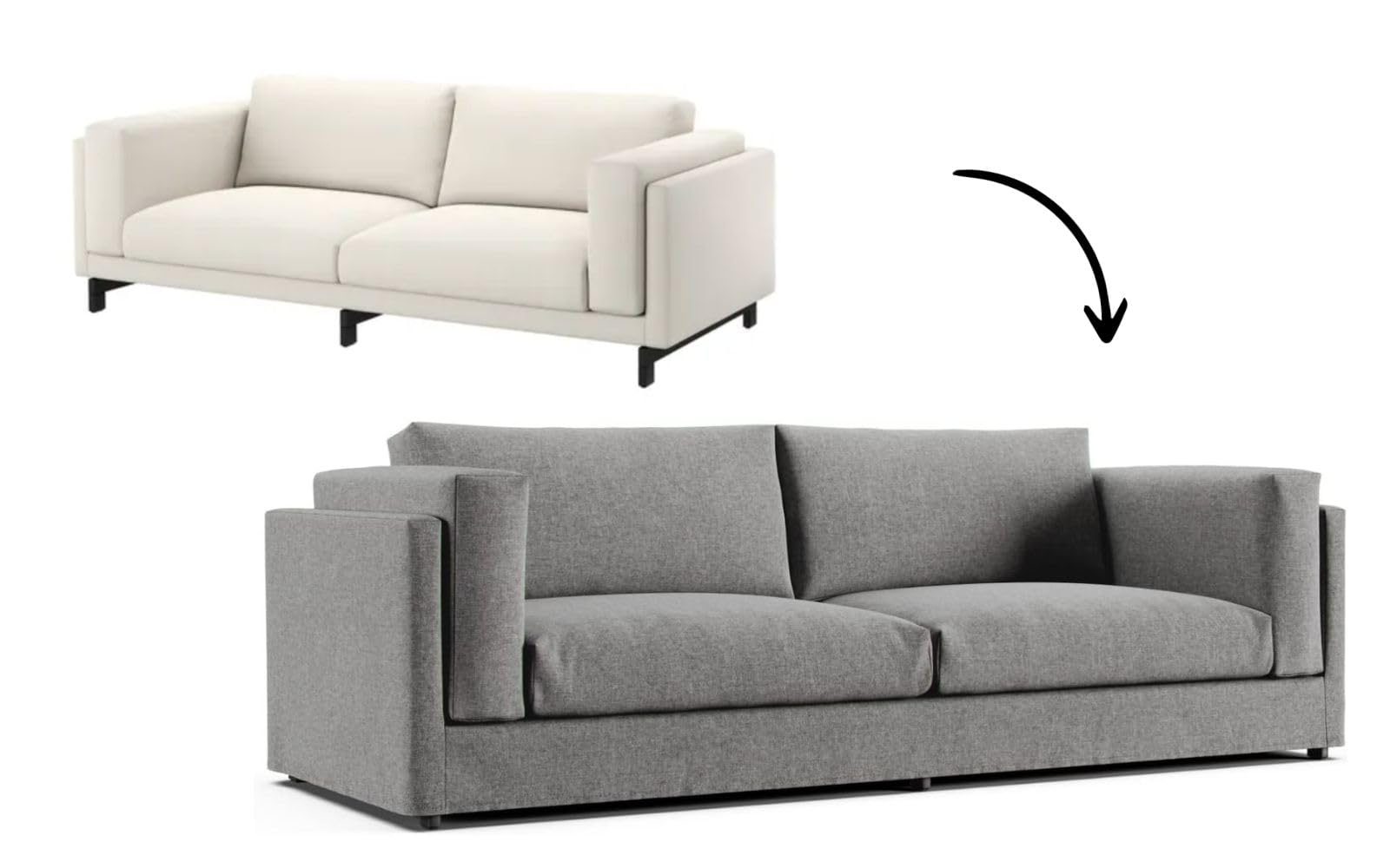 Comfort Works Custom Nockeby Sofa Cover - Premium Replacement Slipcover for IKEA Nockeby 3-Seater Sofa | Perfect for Living Room, Home Decor & Sofa Protection