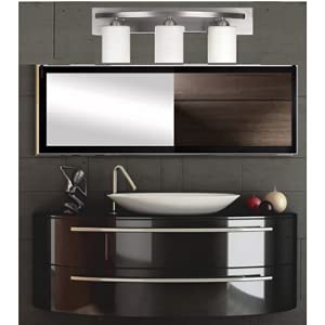 Oil Rubbed Bronze Vanity Light Bar - 3-Light Bathroom Mirror Lighting Fixture with Modern Glass Shade | Wall Sconce for Bathroom, Powder Room & Dressing Area