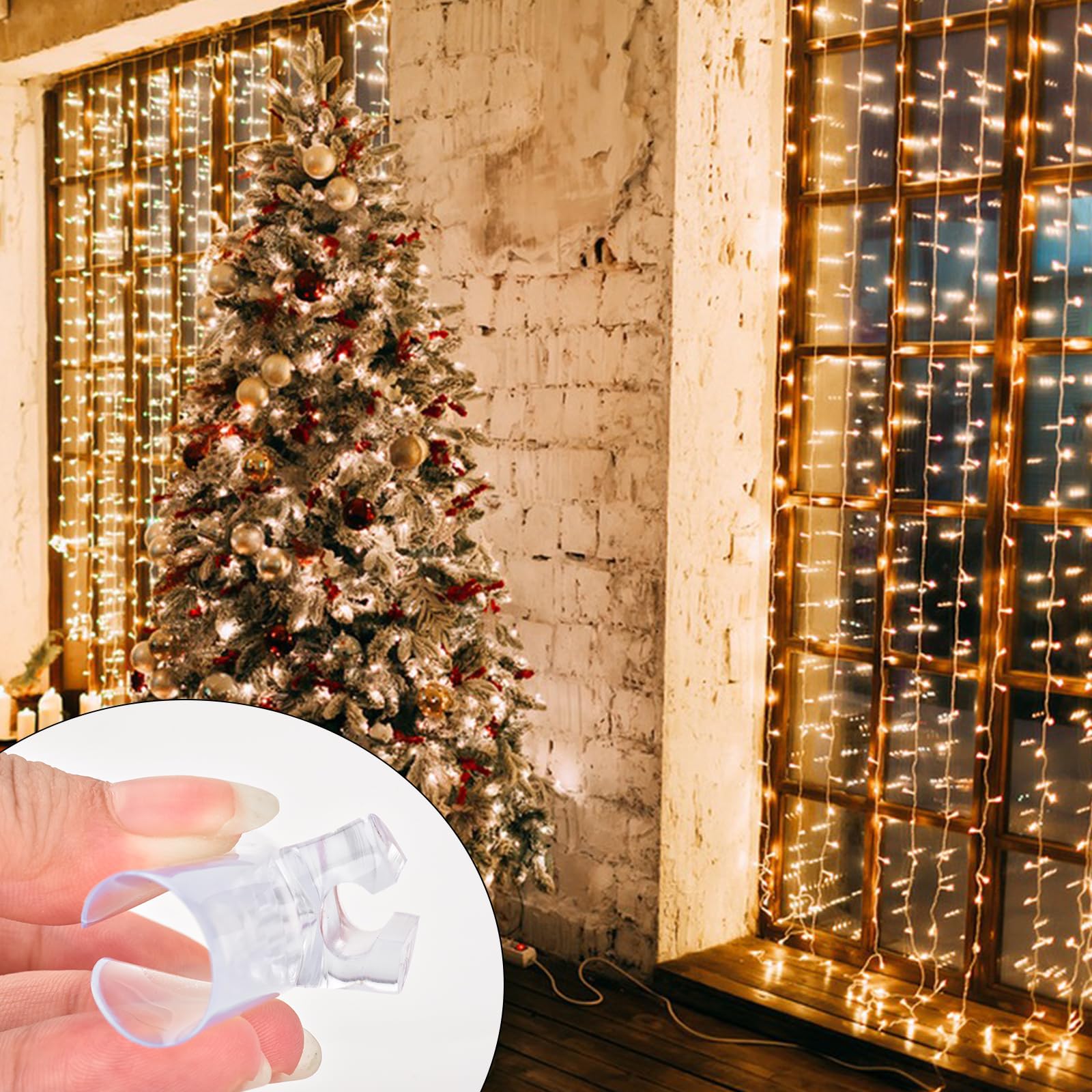 100 Pcs Christmas Light Suction Cups - Heavy Duty Window Glass Hooks for Holiday String Lights & Xmas Decorations - Perfect for Indoor/Outdoor Seasonal Lighting, Home & Party Decoration