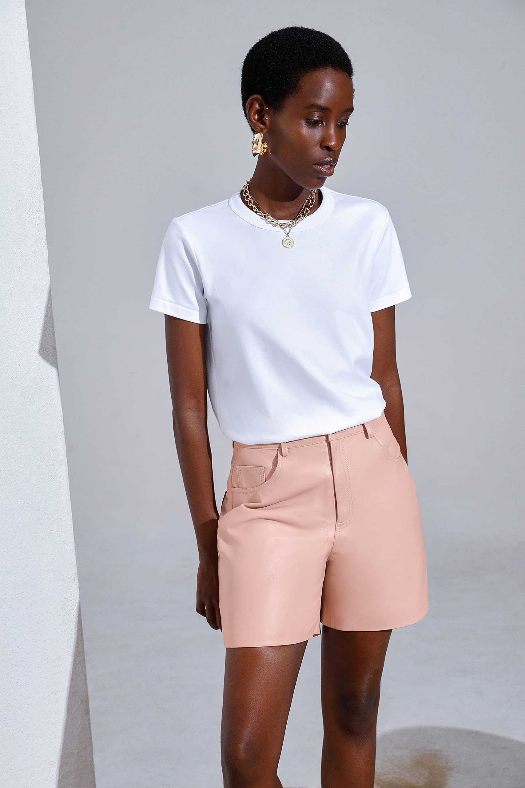Women's High Waisted Leather Shorts - SmartUniverseWear Casual Faux Leather Shorts for Women | Perfect for Night Out, Party, and Street Style Fashion