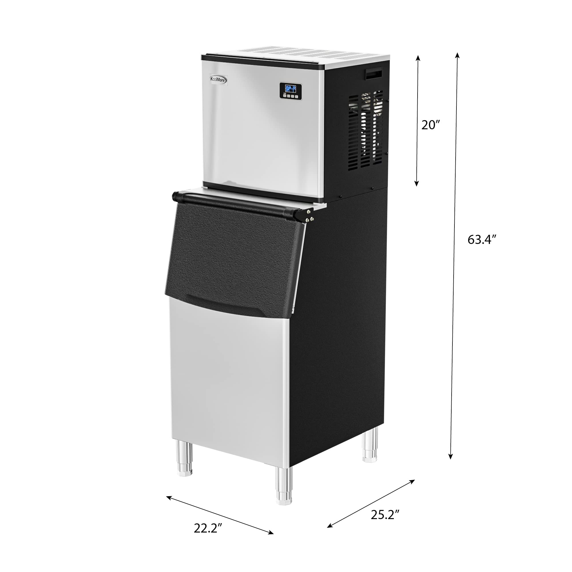 KoolMore 420 lbs/24h Commercial Ice Maker Machine - Air-Cooled Evaporator System for Bars, Restaurants, Hotels, Cafes & Catering (Model KM-CIM-400) | Heavy Duty Ice Production for Cocktails, Beverages & Food Preservation