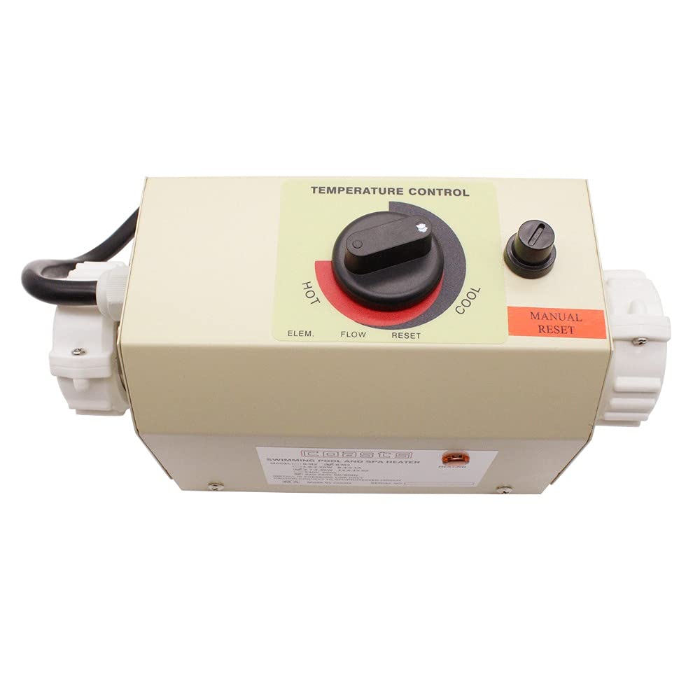 TOPCHANCES 3KW 220-240V Electric Pool Heater with Thermostat - Above Ground Swimming Pool & Spa Water Heater Pump for Year-Round Comfort
