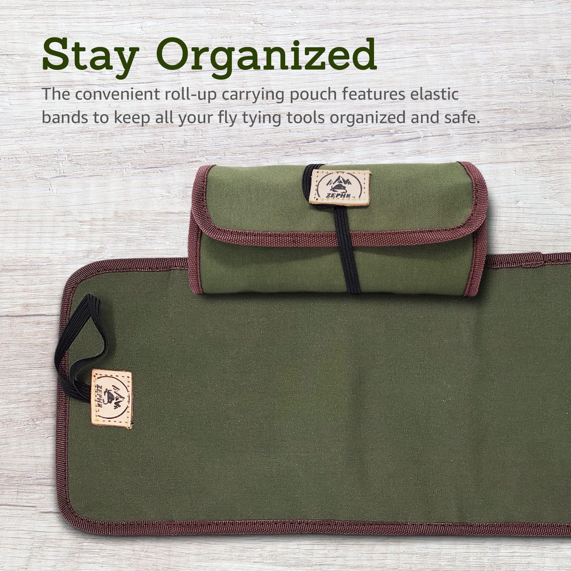 Premium Fly Tying Tool Kit with Zippered Pouch - Complete Fishing Accessories for Fly Tying Beginners & Experts - Perfect for Stream, River & Lake Fishing Trips