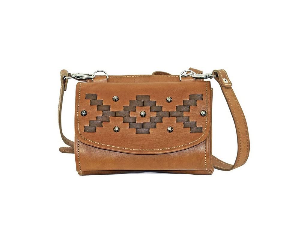 American West Women's Tribal Weave Small Crossbody Bag & Wallet - Stylish Boho Purse for Everyday Use, Travel & Festival Accessories