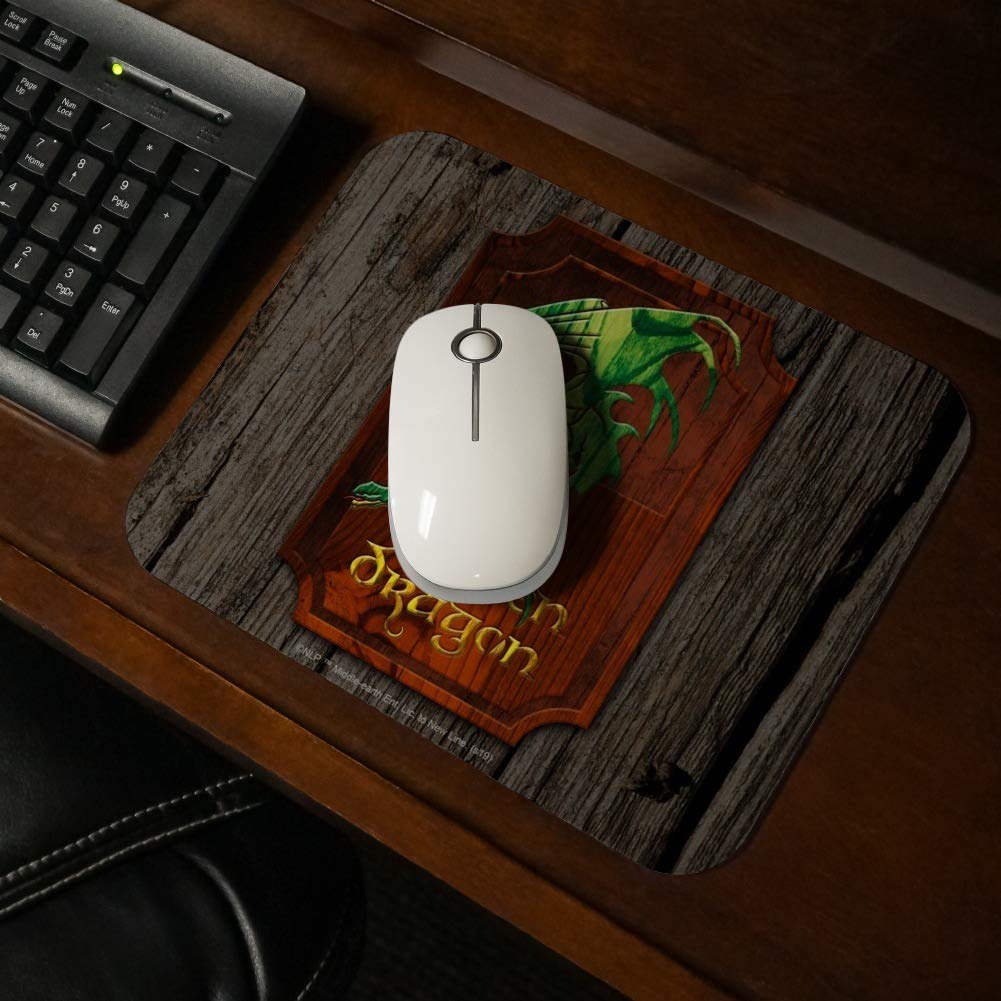 Lord of the Rings The Green Dragon Low Profile Gaming Mouse Pad - Thin Non-Slip Surface for PC, Laptop & Office Use - Perfect for Fantasy Fans & Gamers