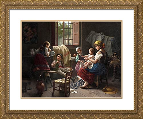 Gold Ornate Wood Frame with Double Matting