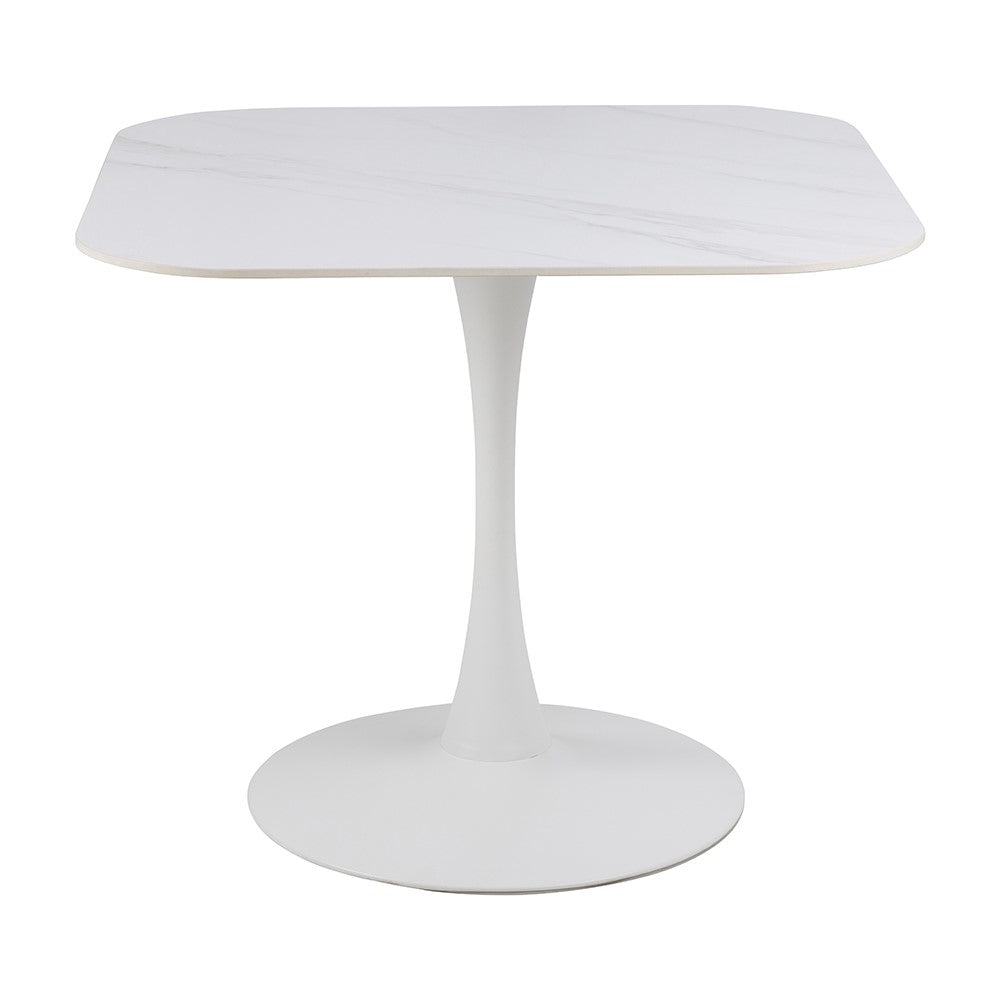 MARTA 90cm Square Dining Table - White Modern Kitchen Table for Small Spaces, Breakfast Nook & Apartment Dining | Perfect for 4-Person Meals & Entertaining
