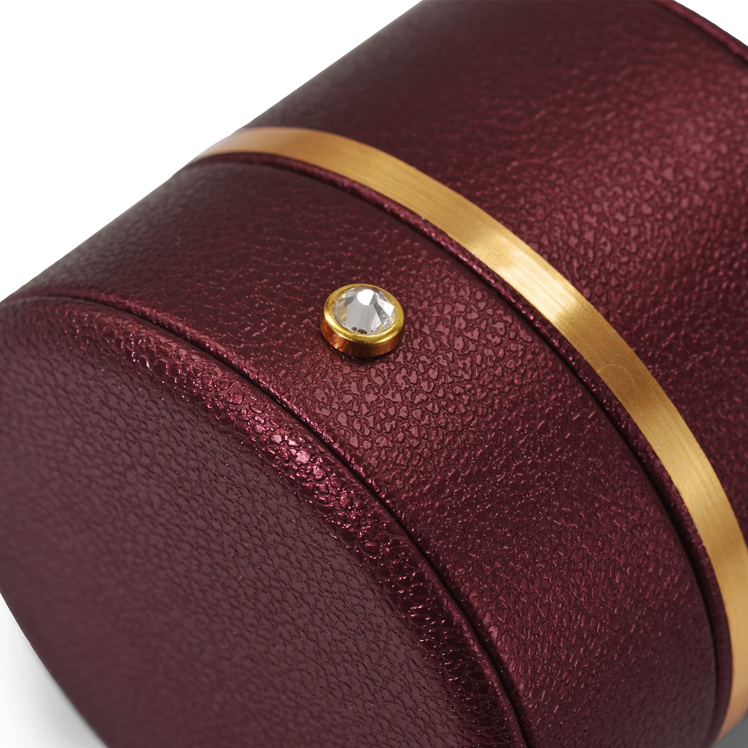 Oirlv Genuine Leather Ring Box - Elegant Engagement & Wedding Proposal Jewelry Gift Box for Rings, Earrings, Necklaces (Red Wine Color) - Perfect for Romantic Proposals, Anniversary Gifts & Jewelry Storage