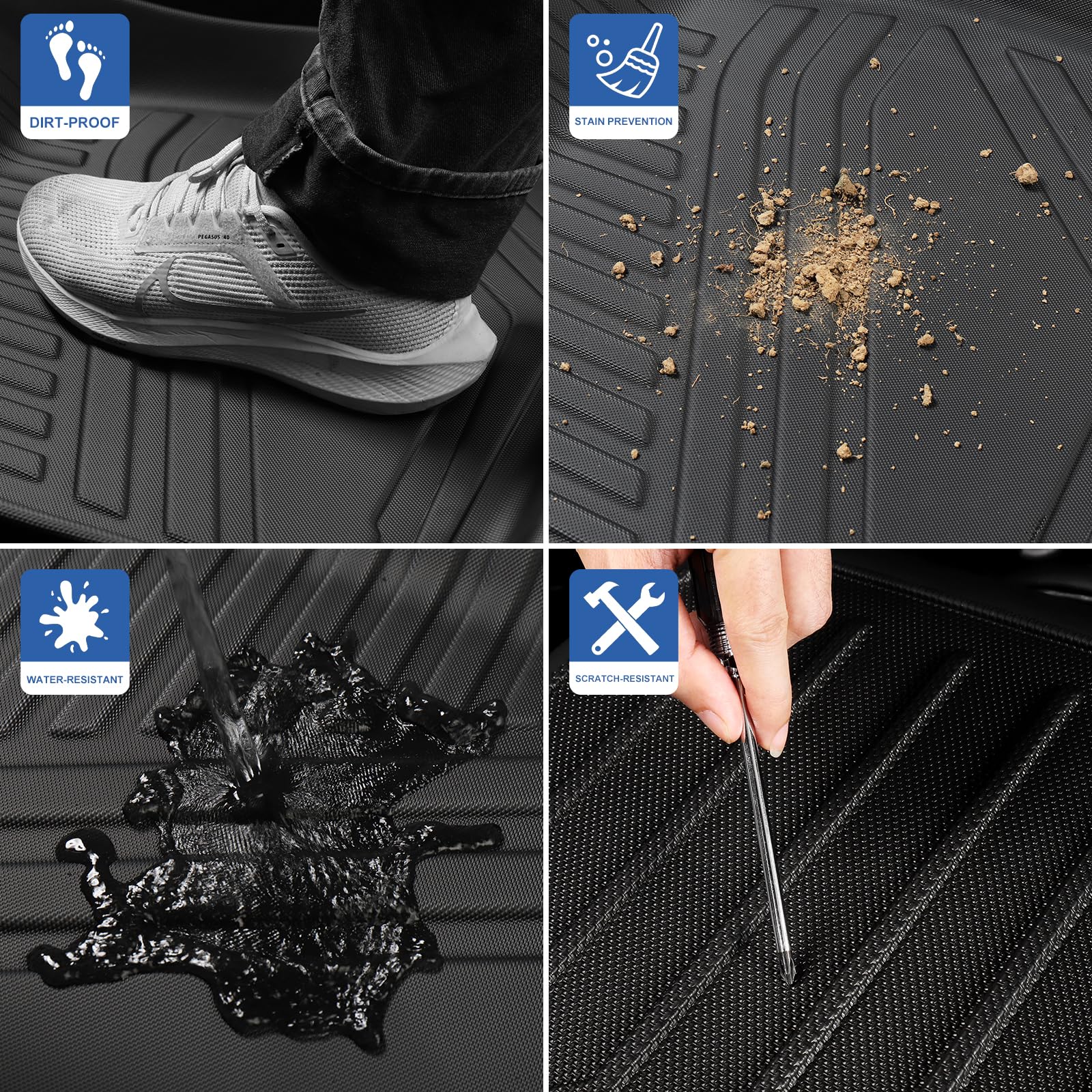 SMABEE All-Weather TPE Floor Mats & Cargo Liner for 2024-2025 Buick Envista - Heavy Duty 1-2 Row Custom Fit Car Floor Liners & Trunk Protector - Interior Accessories for SUV, Road Trips & Daily Commute