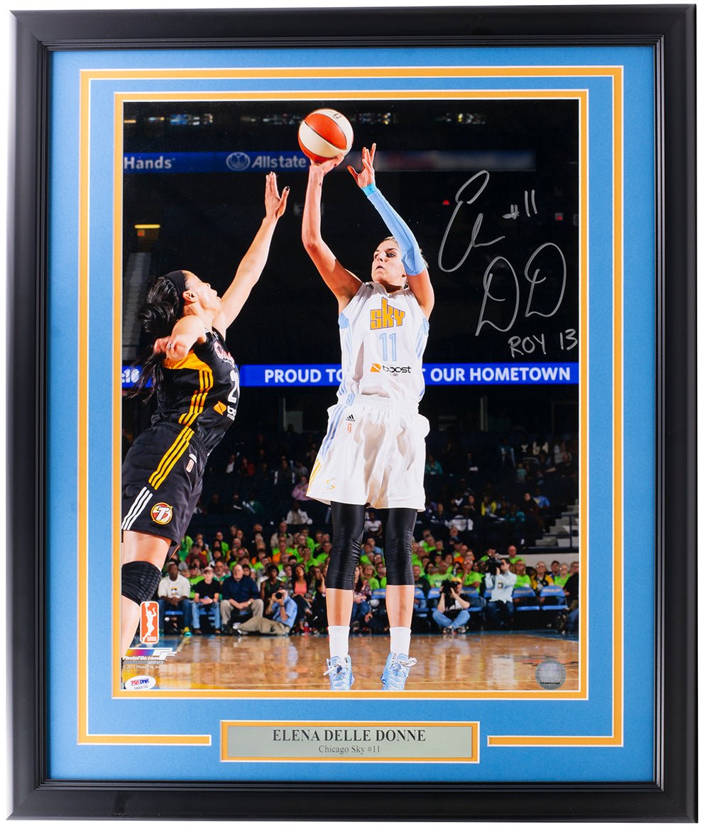Elena Delle Donne Autographed Chicago Sky 16x20 Framed Photo - 2013 WNBA Rookie of the Year with PSA/DNA Hologram - Perfect for Basketball Memorabilia Collections and Sports Fan Gifts