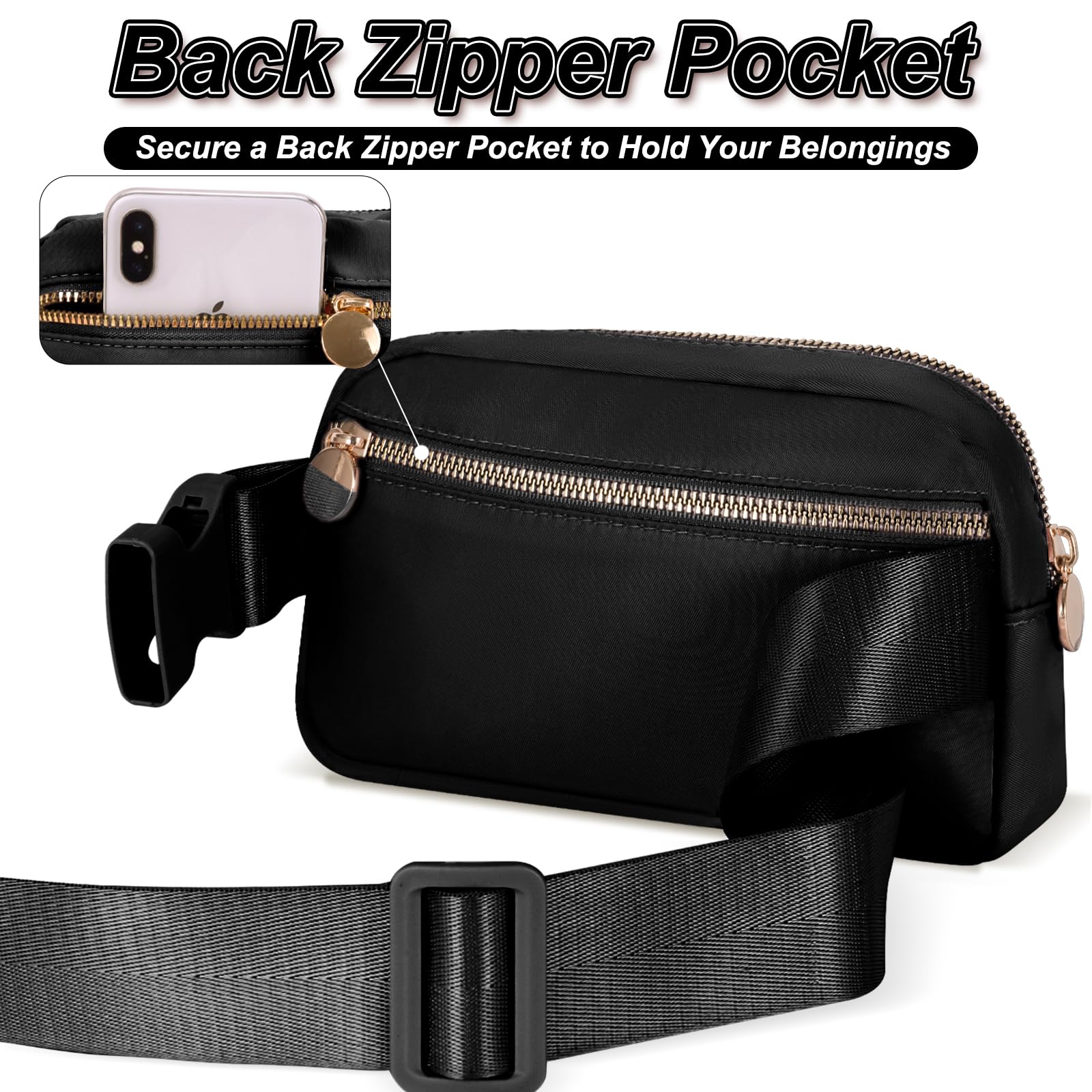 Trendy Crossbody Belt Bag for Girls & Teens - Stylish Birthday Gift for Daughter, Sister & Friends - Travel Essentials & Fashion Accessory - White & Black - Perfect for School, Shopping & Travel