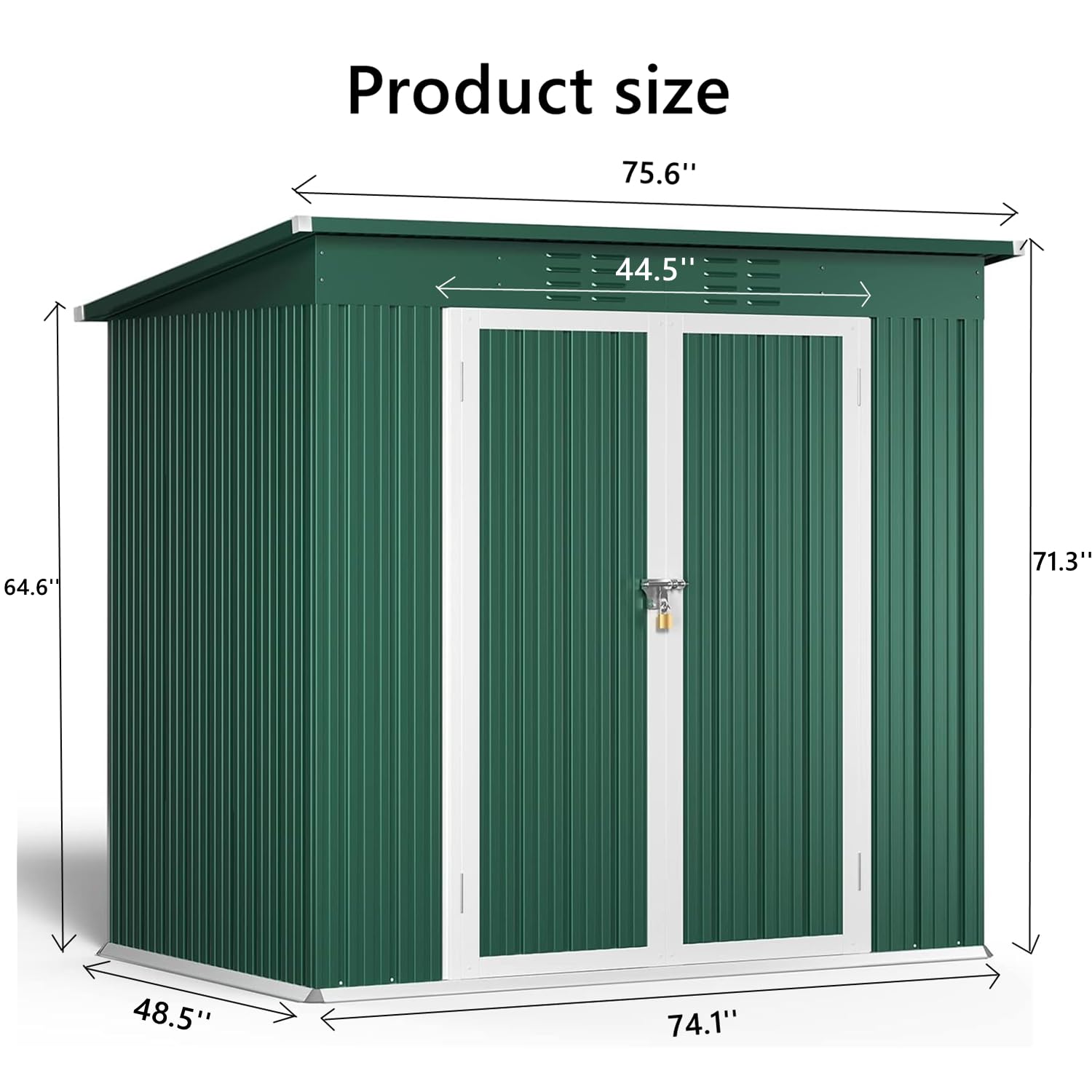 Bealife 6' x 4' Outdoor Storage Shed - Heavy Duty Metal Garden Shed with Double Lockable Doors, Waterproof & Rustproof Tool Storage Cabinet for Backyard, Patio, Lawn (Green) | Perfect for Storing Gardening Tools, Lawn Equipment & Seasonal Items