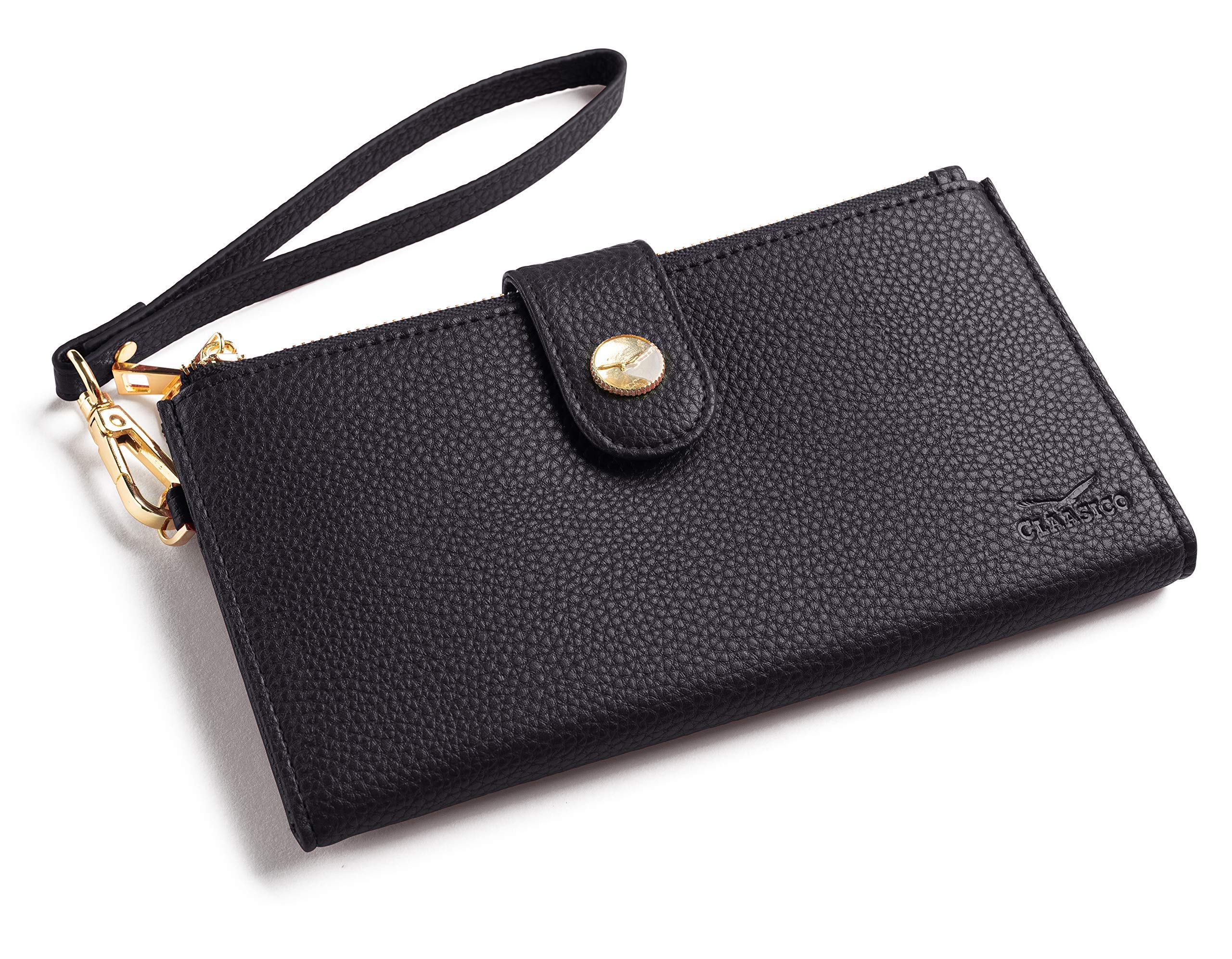 Women's RFID Wristlet Wallet with Phone Holder - Gift Box for Travel & Shopping