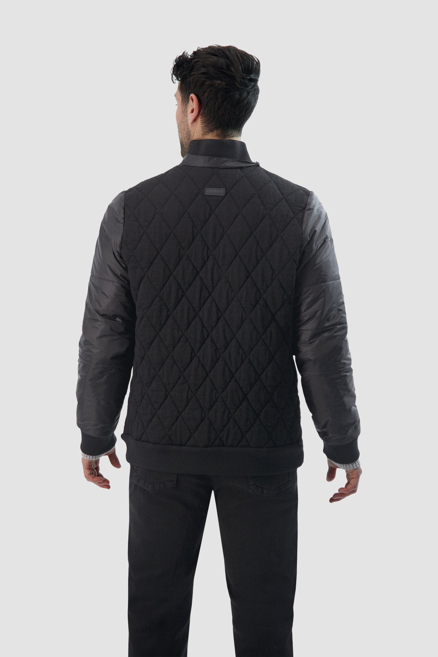 Zilli Black Mock Neck Jacket for Men - Stylish Slim Fit Winter Coat with Stand Collar - Perfect for Business Casual, Office Wear & Outdoor Activities