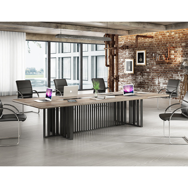 Premium VIDAL Conference Table 3.6m x 1.6m - Warm Oak & Black Finish for Executive Boardroom Meetings & Office Decor